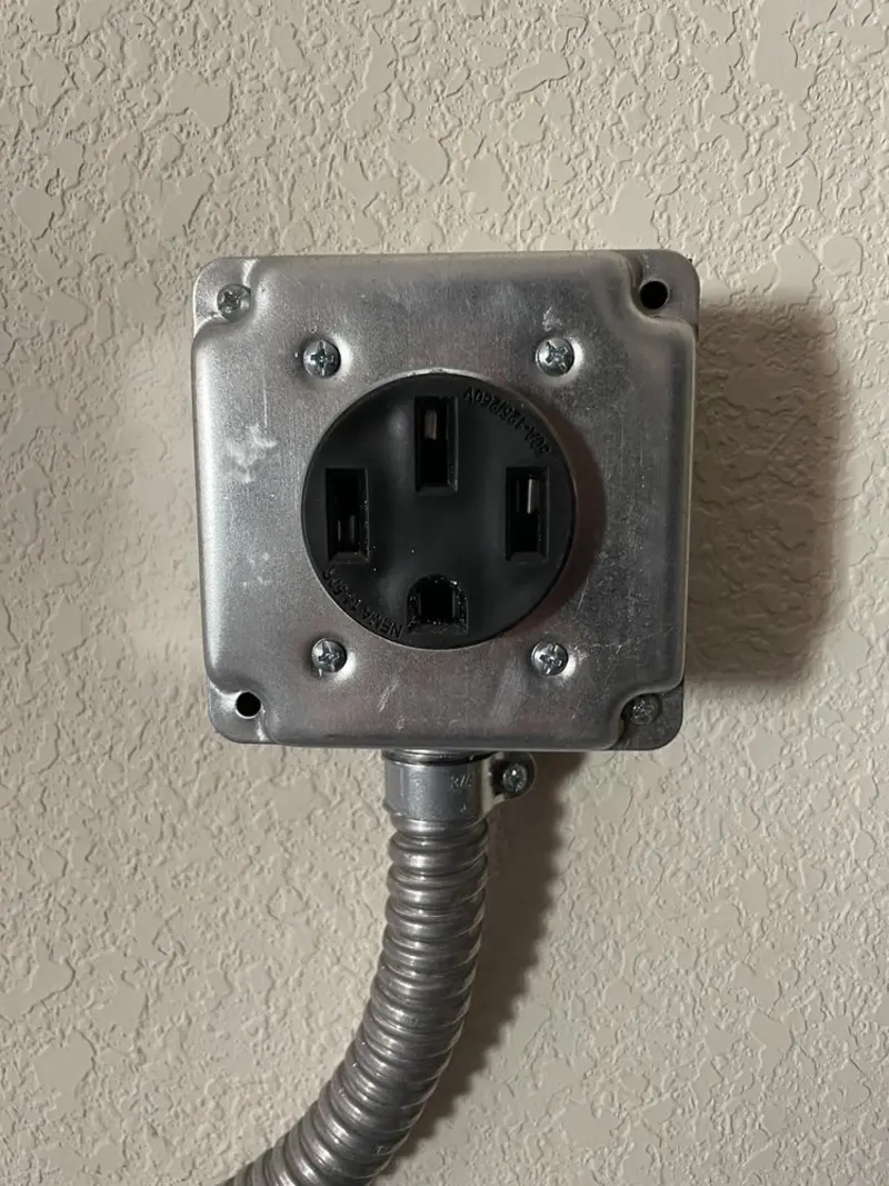 NEMA 14-50 outlet installed for Smart Home Electrical in Peabody
